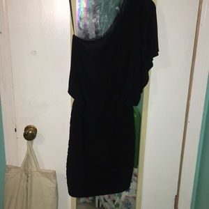 Black one sleeve dress